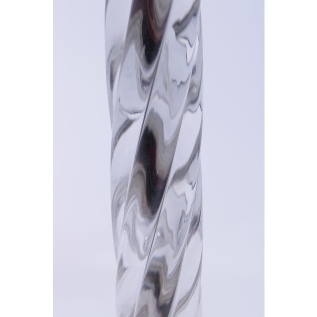 1980s Pair of Tall Mid Century Modern Crystal & Chrome Lamps For Sale - Image 11 of 11