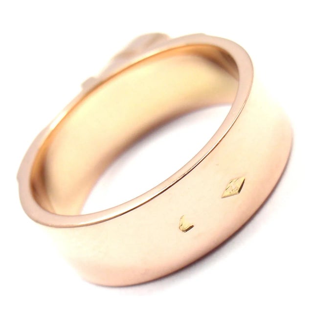 Metal Hermes 18k Rose Gold Collier De Chien Lock Band Ring Size 49 US 4 3/4 For Sale - Image 7 of 10