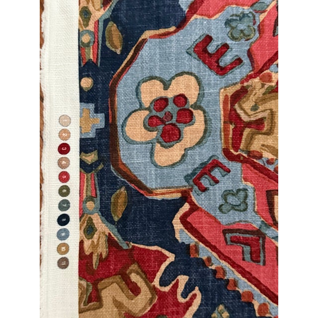 Thibaut F910829 Persian Carpet Navy Cotton Fabric 4 1/2 Yards For Sale In Raleigh - Image 6 of 6