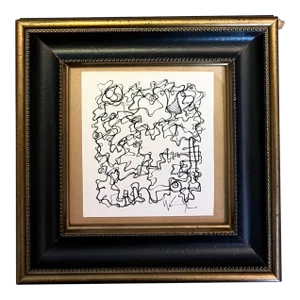 1980's Original Abstract Pen and Ink Drawing by Wayne Cunningham