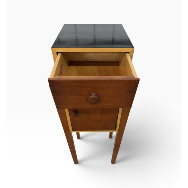 Ethan Allen Vintage Art Deco Style Ethan Allen Maple Wood Cabinet "Storkie" Storage Wine Bar For Sale - Image 4 of 7