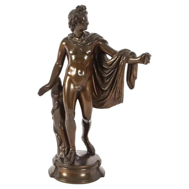 Victorian Artist, Antique Sculpture of Greek God Apollo, 19th Century, Bronze For Sale - Image 14 of 14