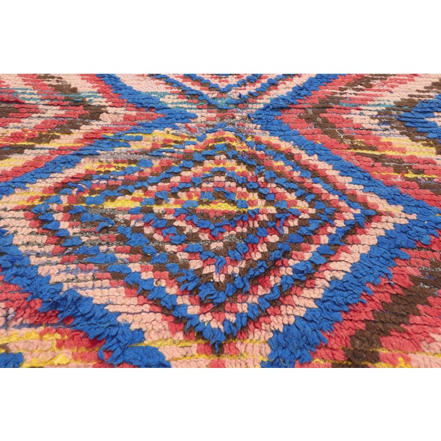 Late 20th Century Vintage Azilal Boucherouite Moroccan Rug, 04'11 X 06'08 For Sale - Image 5 of 10