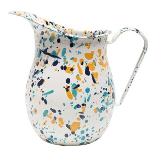 Crow Canyon Home Enamelware Catalina Large Pitcher in Bermuda Buttercup For Sale