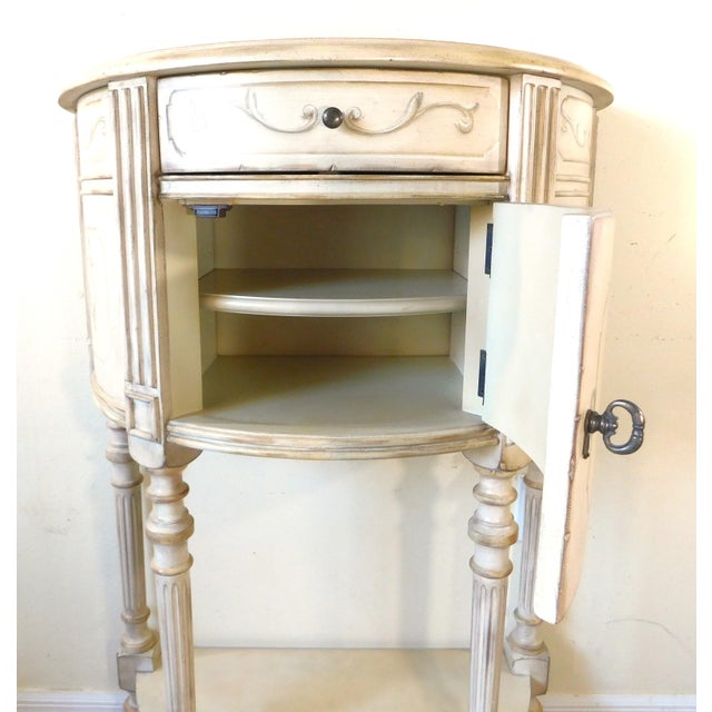 Wood Pulaski Casa Cristina Ivory Painted Demilune Accent Table For Sale - Image 7 of 14