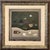 Carol Jablonsky (1939-1992) Acrylic on canvas painting with collage titled verso "Letter in a Bottle" 17 X 17 framed 10.5...