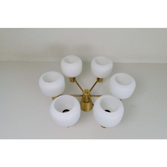 1950s Mid-Century Modern Brass Ceiling Fixture from Asea, Sweden, 1950s For Sale - Image 5 of 15