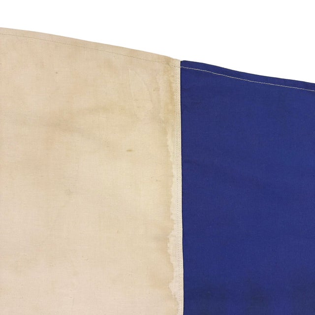 Reconstructed Vintage Cotton Nautical Signal Flag For Sale - Image 4 of 4