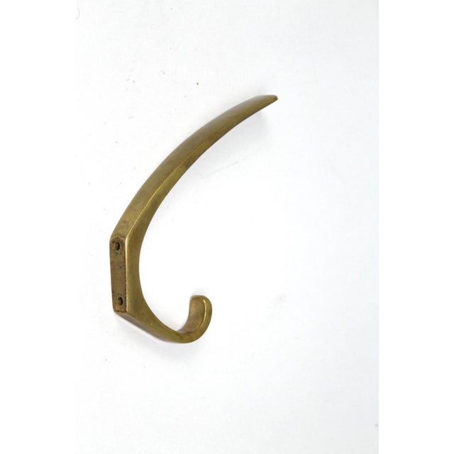 Austrian Brass Coat Hooks, 1950s, Set of 6 For Sale - Image 10 of 12