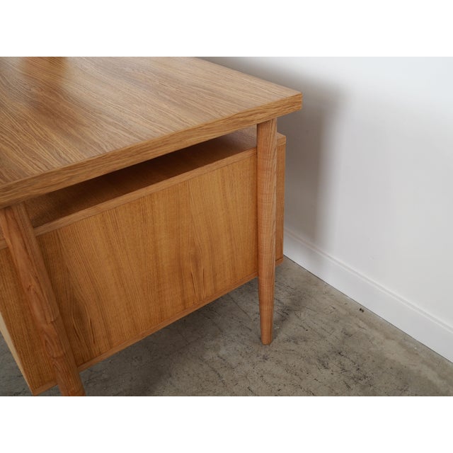 Wood Vintage Scandinvian Oak Desk, 2000s For Sale - Image 7 of 14