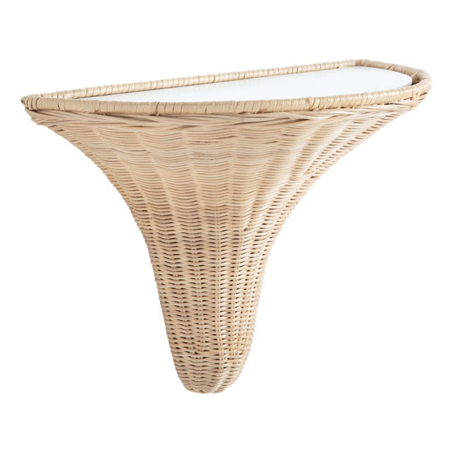 Amanda Lindroth Baytree Wicker Bracket in Natural For Sale