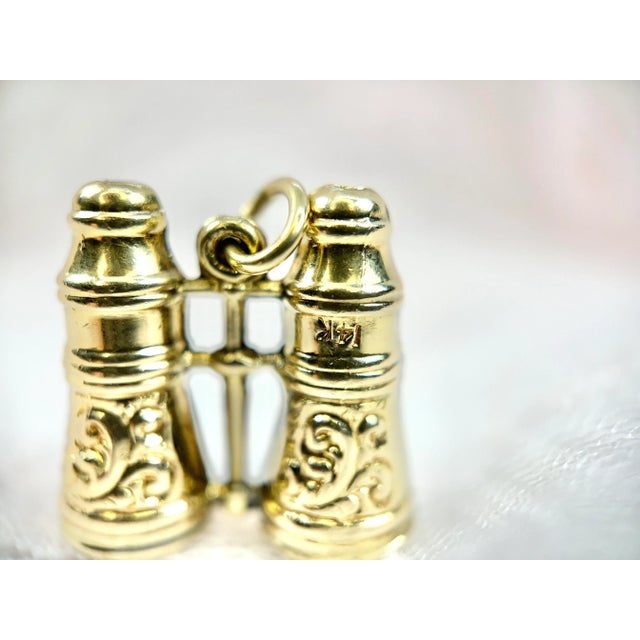 1960s 1960s Vintage Gold Binoculars Charm, 14k For Sale - Image 5 of 10