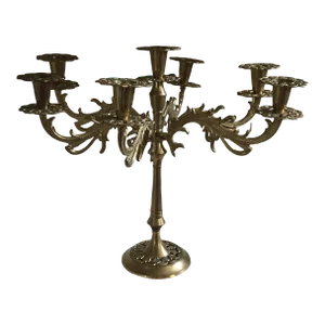 Vintage Victorian Style Brass Candelabra 7 Candle Candlestick Holder Centerpiece