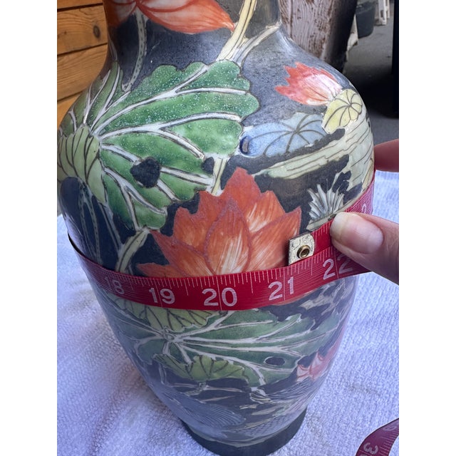 Large Early 20th Century Chinese Famille Noir Porcelain Urn For Sale - Image 12 of 12