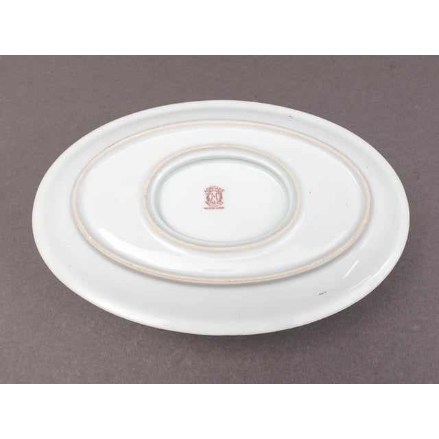 Blue Mid 20th Century Noritake Japan Hand Painted Fish Trout Gravy Sauce Boat & Attached Underplate For Sale - Image 8 of 11