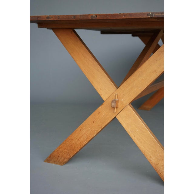 Rustic Farmhouse Dining Table in Cherry and Oak, 1940s For Sale - Image 10 of 17