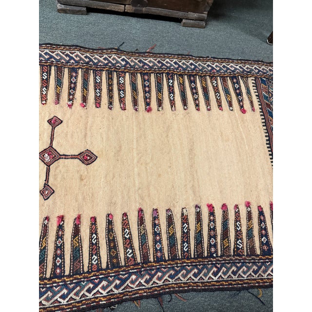 Tribal 2ft 8in × 7ft 8in Iranian Sumak Kilim Runner For Sale - Image 3 of 12