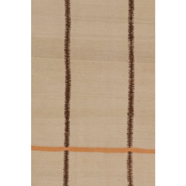 Vintage Moroccan Rug With Tribal Designs in Beige & Brown - Rug & Kilim For Sale In New York - Image 6 of 9
