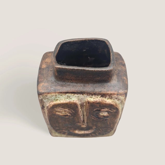 Ceramic Vase with Face Motif by Helmut Schäffenacker, Germany, 1960s For Sale - Image 9 of 18