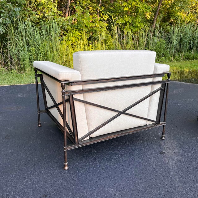Early 21st Century Michael Taylor Attributed "Jerome" Lounge Chair and Ottoman For Sale - Image 5 of 9