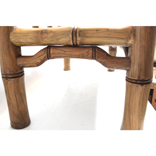 Wood Bamboo Loveseat Bench For Sale - Image 7 of 9