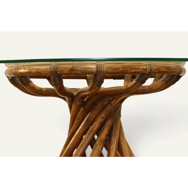 1970s Bamboo and Glass Table by Bernard Govin for Eguizier, 1970s For Sale - Image 5 of 18