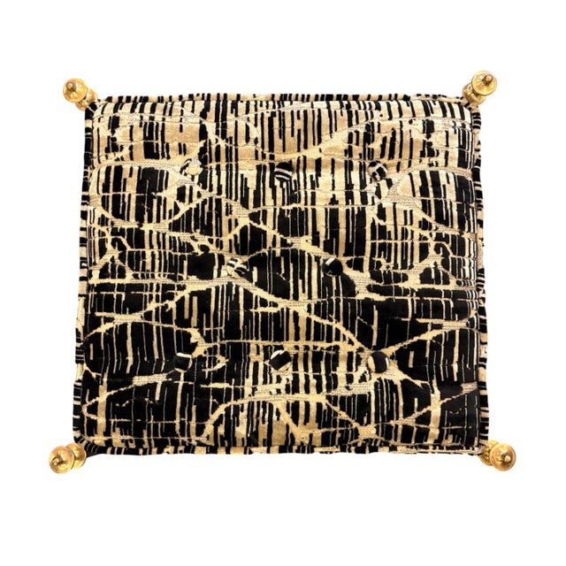 Neoclassical Upholstered Curule Bench For Sale - Image 4 of 6