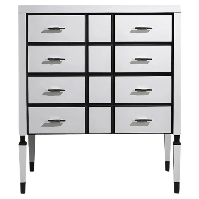 White Finish Chest of Drawers by Jacobo Ventura for CA Spanish Handicraft For Sale