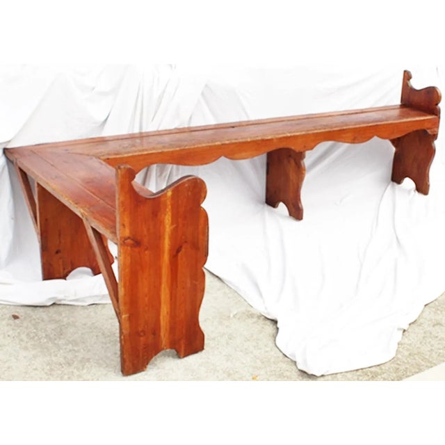 Brown Antique Danish L-Shape Bench For Sale - Image 8 of 12