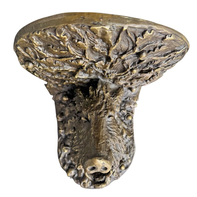 Early 21st Century Bronze Wild Boar Wall Bracket For Sale - Image 5 of 10