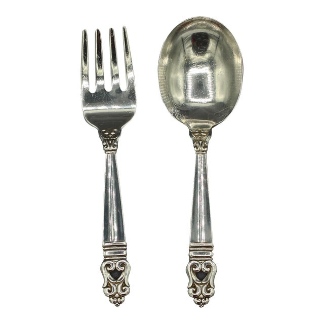 Mid-20th Century Sterling Silver Baby Set “Royal Danish” by International For Sale