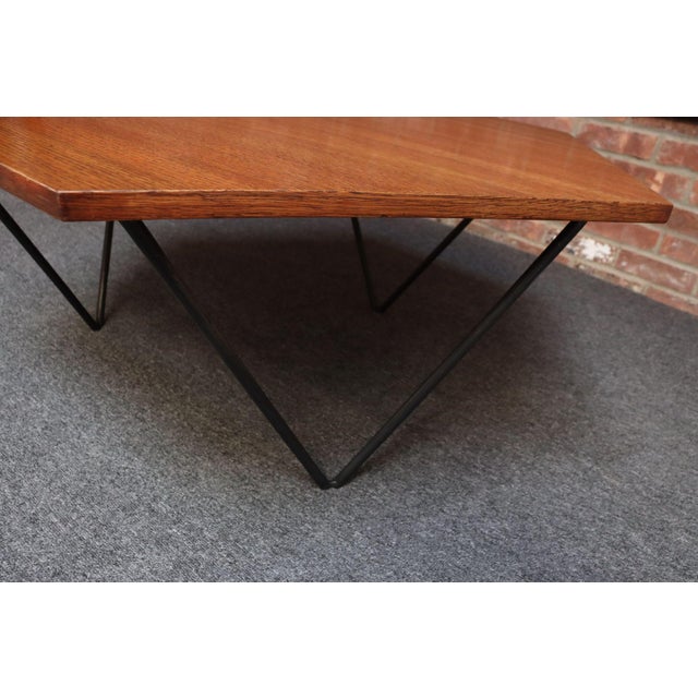 Italian Modernist Walnut and Iron Hexagonal Coffee Table by Gio Point for Isa For Sale - Image 11 of 12