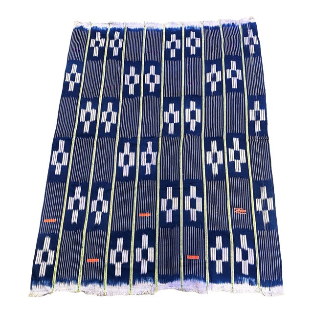 1990s African Vintage Baule /Baoulé Indigo Cloth/Textile For Sale