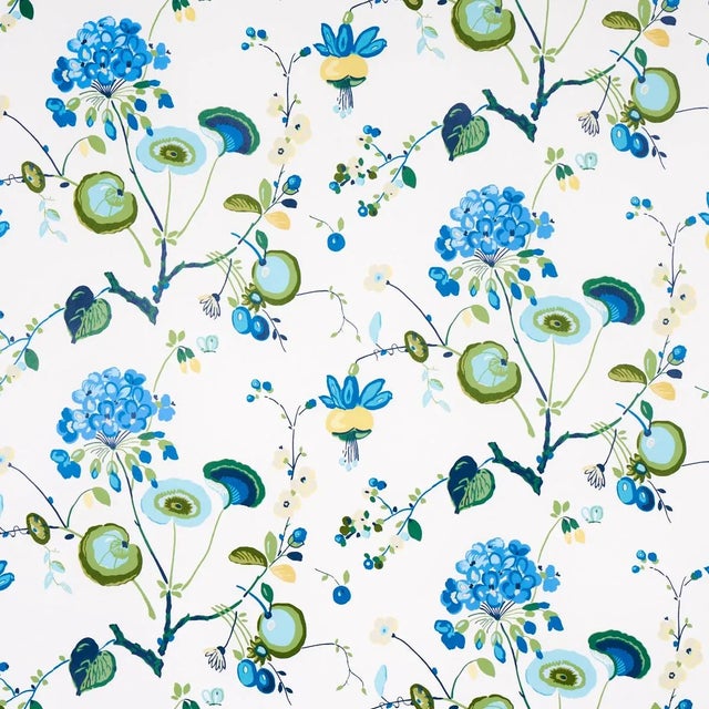 Not Yet Made - Made To Order Sample - Schumacher Vasily Wallpaper in Green & Blue For Sale - Image 5 of 5