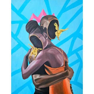 Young Love, Painting by Barnabas Macaulay (2025) Acrylic on Canvas, Surrealism. 21st Century For Sale