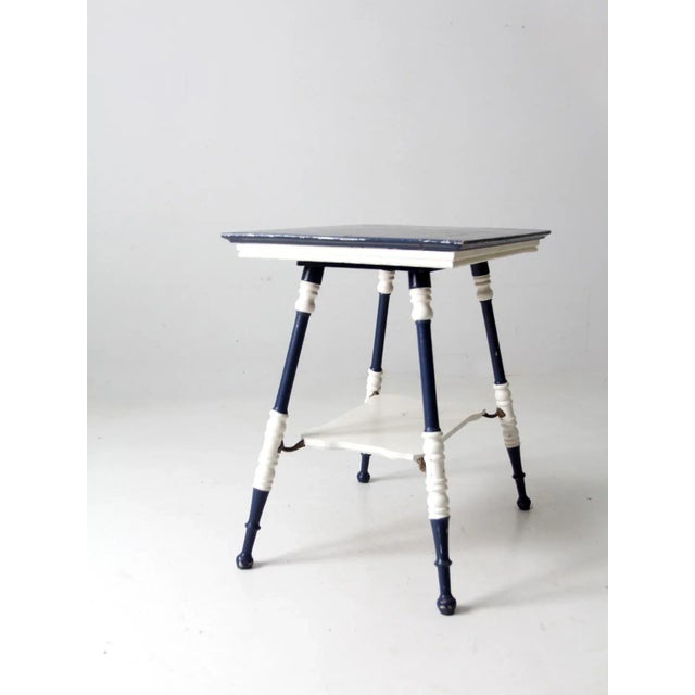 Farmhouse Antique Turned Leg Side Table For Sale - Image 3 of 13