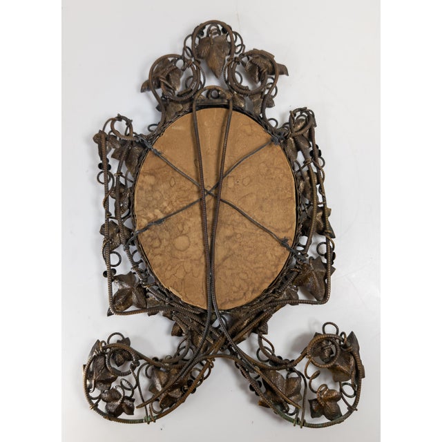 19th Century Austrian Bronze Ivy Vine and Berry Motif Table Mirror Possibly by Bergman For Sale - Image 12 of 15