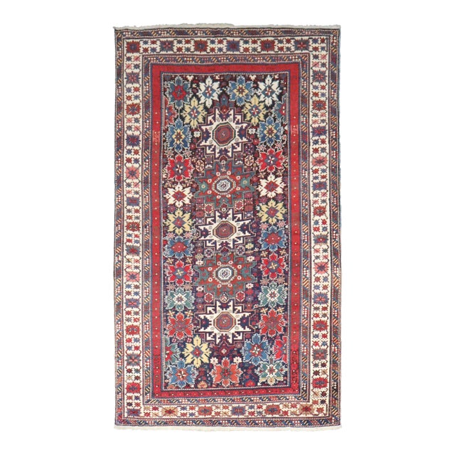 Snowflake Antique Leshghi Caucasian Rug rug no.j3916 For Sale
