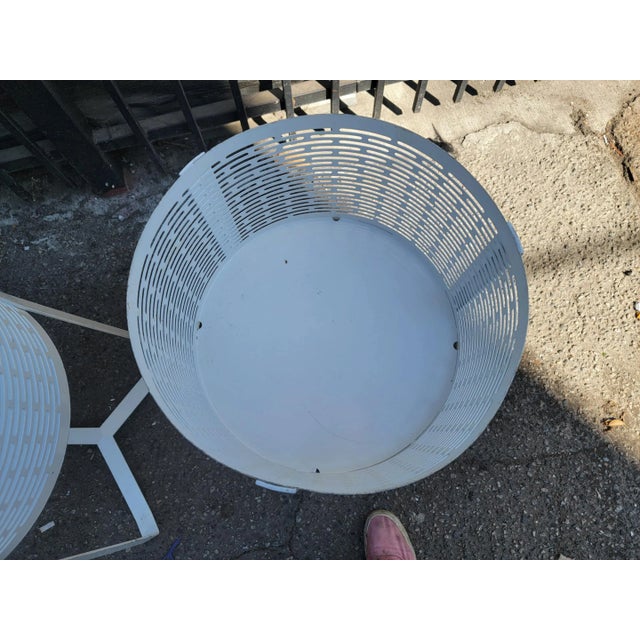 1970s Mid Century Modern White Metal Baskets - Set of 3 For Sale - Image 16 of 18