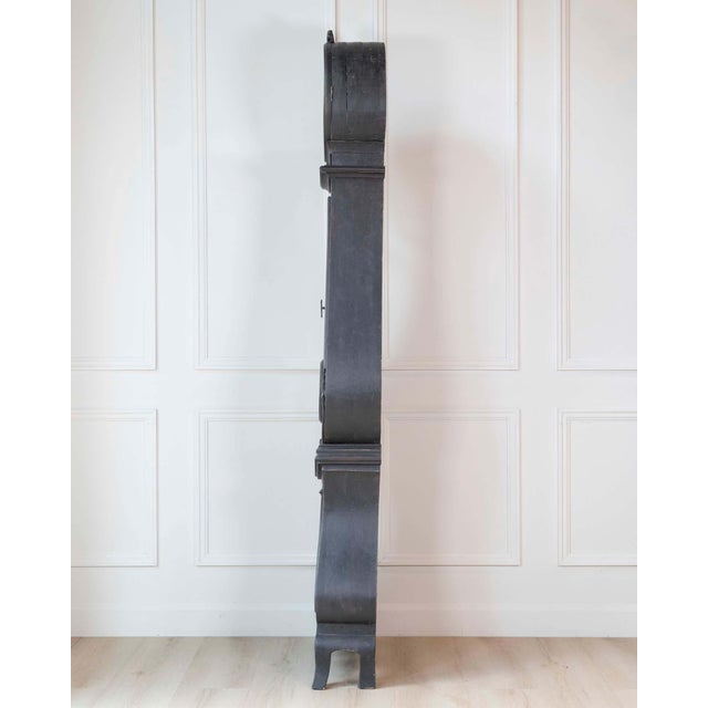 19th Century Swedish Mora Clock in Black Paint For Sale - Image 4 of 11