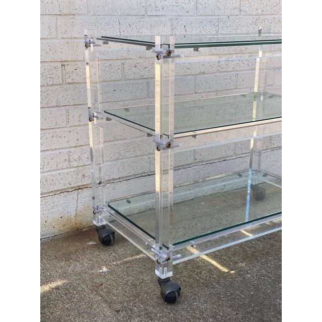 Mid 20th Century Vintage Acrylic Bar Cart For Sale - Image 5 of 9