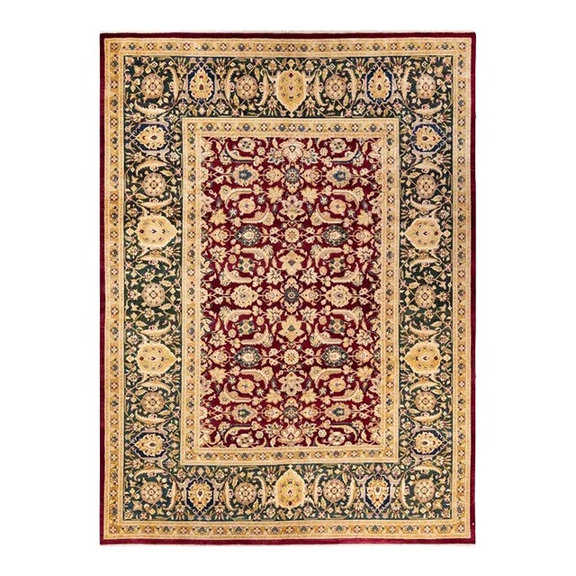 Mogul, One-of-a-Kind Hand-Knotted Area Rug in Red, 9' 2" x 12' 6" For Sale