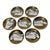 Set of Seven Vintage Italian Gilt Porcelain “Autografi” Coasters by Piero Fornasetti For Sale
