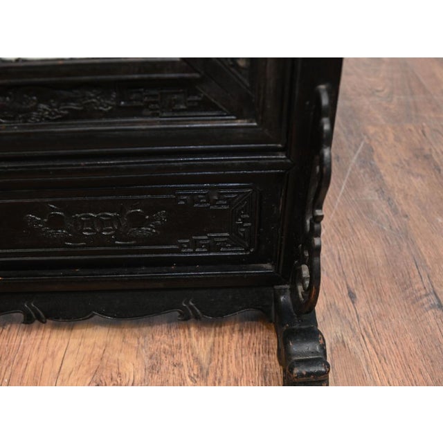 Large Japanese Meiji Porcelain Carved Screen Room Divider For Sale - Image 3 of 11