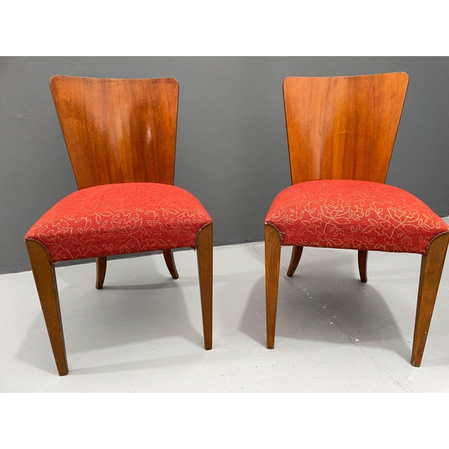 Blue H-214 Chairs in Walnut by Jindřich Halabala, 1950s, Set of 4 For Sale - Image 8 of 18