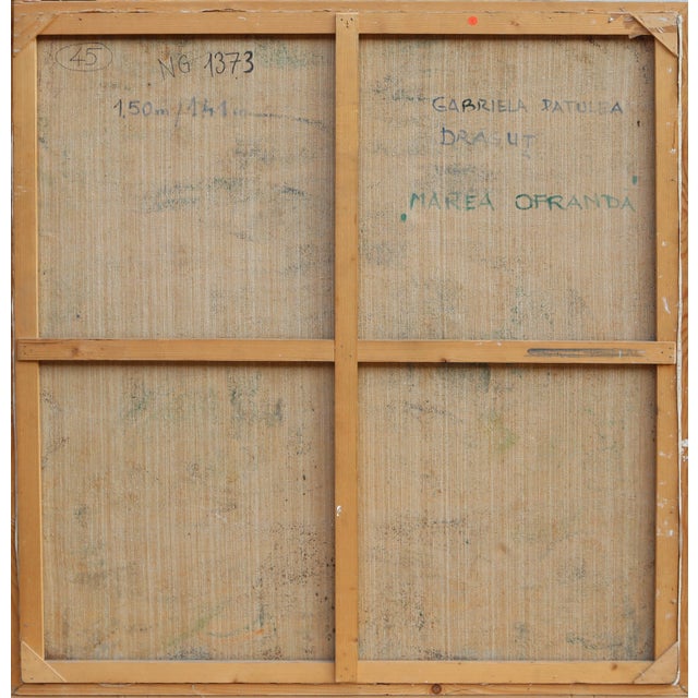 Abstract Marea Ofranda, 1982 Signed Oil Painting by Gabriela Patulea Dragut For Sale - Image 3 of 5