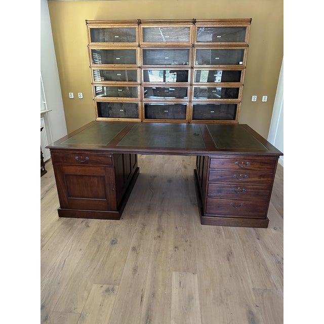 Large Antique Partners Desk For Sale - Image 10 of 14