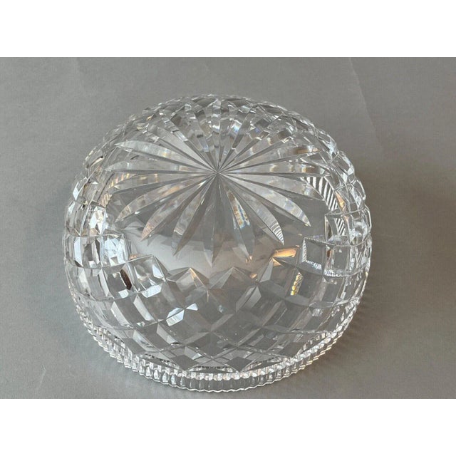 Transparent Vintage Waterford Crystal Diamond Faceted Glass Bowl For Sale - Image 8 of 12