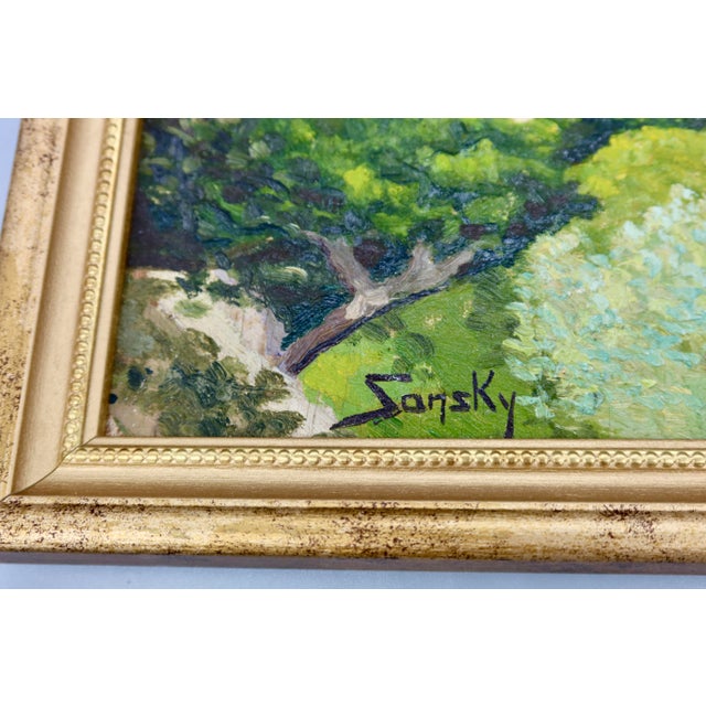 Pair of Antique French Oil Paintings on Board — Signed Sansky, Monastère De Cimiez, Nice, Circa Early 20th Century For Sale - Image 11 of 13