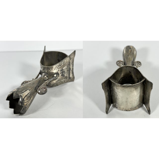 Metal 19th Century Simpson Hall Miller Silver Plate Napkin Ring Toothpick Holder: Egyptian Revival For Sale - Image 7 of 10